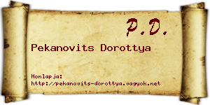 Pekanovits Dorottya névjegykártya
